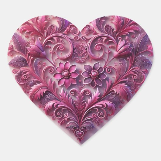 Lavenders Scrolly Heart Herz-Aufkleber (Vorderseite)