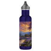 Lavendertal bei Morgendämmerung Edelstahlflasche (Rechts)