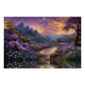 Lavendertal bei Morgendämmerung Poster (Vorderseite)