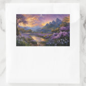 Lavendertal bei Morgendämmerung Rechteckiger Aufkleber (Tasche)