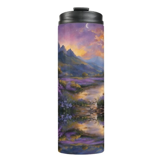 Lavendertal bei Morgendämmerung Thermosbecher (Vorderseite)