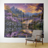 Lavendertal bei Morgendämmerung Wandteppich (Beispiel (Horizontal))