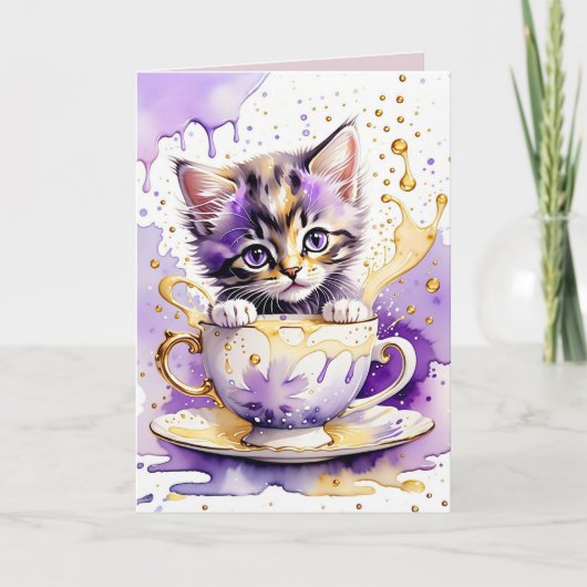 Lavendertee Hinweis Karte (Vorderseite)