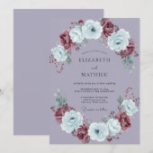 Lavenderverse Winterhochzeit Einladung (Vorne/Hinten)