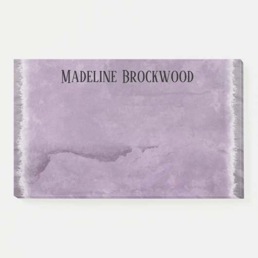 Lavendine Wasserfarbe Schönes Monogramm Post-it Klebezettel (Vorderseite)