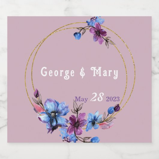 Lavendra Circle Wedding Bierflaschenetikett (Einzelnes Label)