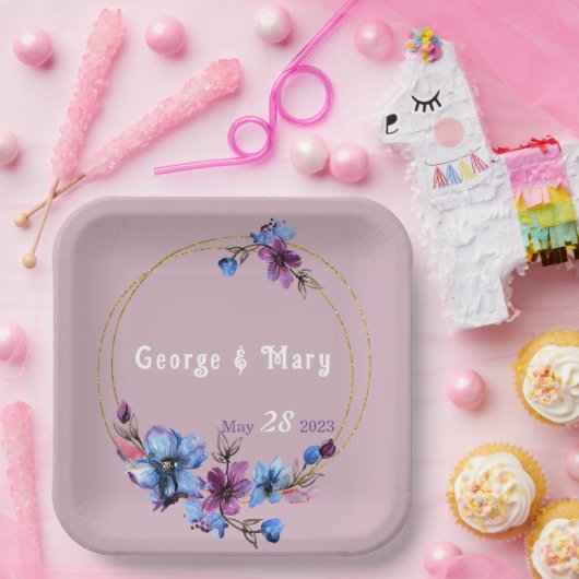 Lavendra Circle Wedding Pappteller (Party)