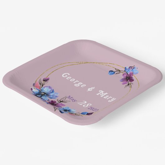 Lavendra Circle Wedding Pappteller (Gewinkelt)