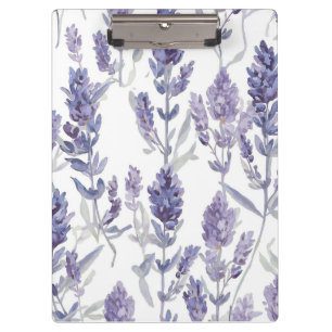 Lavenfelder Lila Aquarell-Blumenmuster Klemmbrett