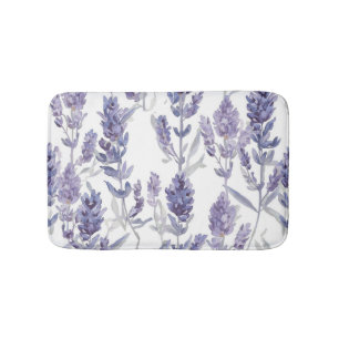 Lavenfelder Lila Wasserfarben-Blumenmuster Badematte