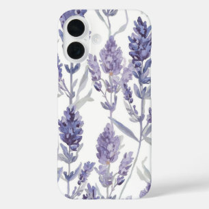 Lavenfelder Lila Wasserfarben-Blumenmuster iPhone 16 Hülle