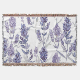Lavenfelder | Lila Wasserfarben-Blumenmuster Decke