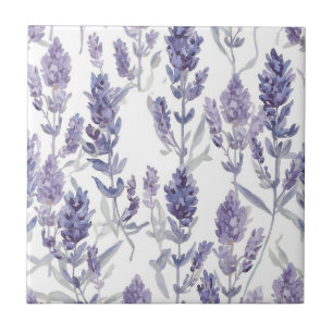 Lavenfelder Lila Wasserfarben-Blumenmuster Fliese
