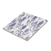 Lavenfelder | Lila Wasserfarben-Blumenmuster Fliese (Seite)