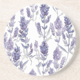 Lavenfelder | Lila Wasserfarben-Blumenmuster Getränkeuntersetzer