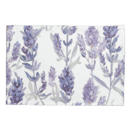 Lavenfelder | Lila Wasserfarben-Blumenmuster Kissenbezug