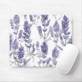 Lavenfelder | Lila Wasserfarben-Blumenmuster Mousepad