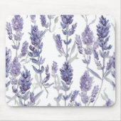 Lavenfelder | Lila Wasserfarben-Blumenmuster Mousepad (Vorne)