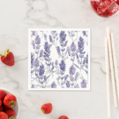 Lavenfelder | Lila Wasserfarben-Blumenmuster Serviette (Beispiel)
