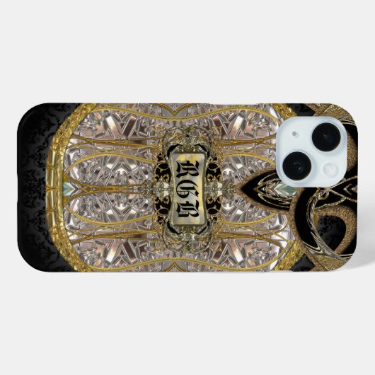 Laventel Elegant Monogram Case-Mate iPhone Hülle (Rückseite (Horizontal))