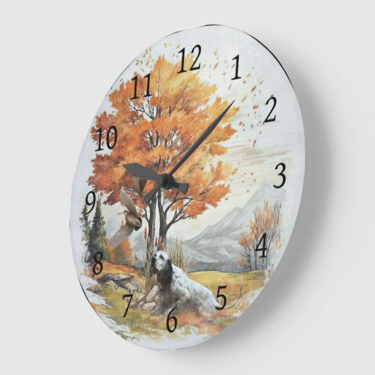 "Laverack" Die Jagd auf die englische Setter Große Wanduhr (Winkel)