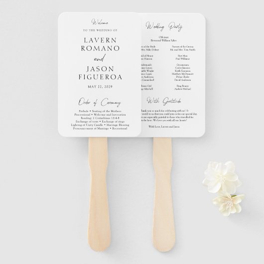 Lavern Elegantes Modernes Hochzeitsprogramm Fächer (Vorne und Hinten)