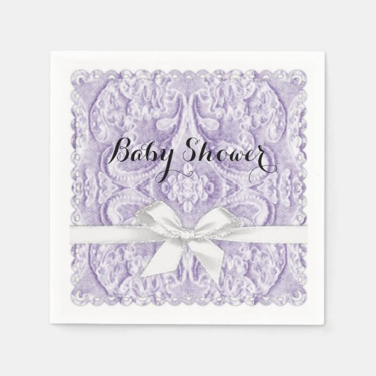 Lavernder Lace mit Ribbon Serviette (Vorderseite)