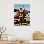 L'AVIATRICE (The Aviatrix) - Original Art Deco Poster (Küche)