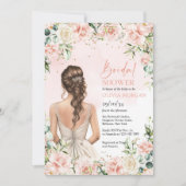 Lavische Bouquet-Errötung und cremefarbene Rose Eu Einladung (Vorderseite)