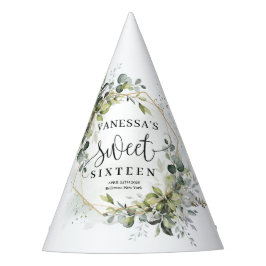 Lavische grüne Blattgold Rahmen süß 16. Partyhütchen