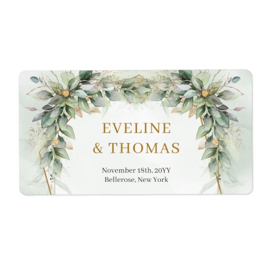 Lavische Grünfolien Goldrahmen Hochzeit (Vorne)