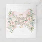 Lavische Rose Bouquet Hochzeit Platzkarte (Außenseite Aufgefaltet)