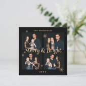 Lavish Black & Gold 4 Photos Collage Christmas (Stehend Vorderseite)