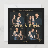 Lavish Black & Gold 4 Photos Collage Christmas  (Vorderseite)