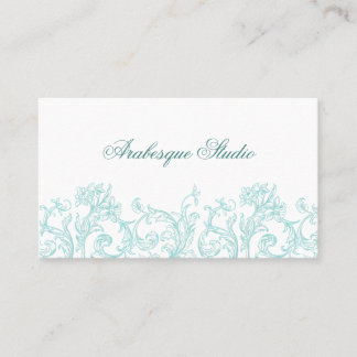 Lavish Floral Robin's Egg Blau und Weiß Visitenkarte