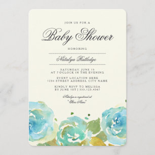 Lavish Florals Baby Dusche Einladung