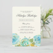 Lavish Florals Graduation Party Einladung (Stehend Vorderseite)