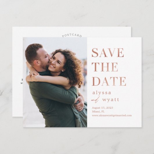 Lavish Glow EDITABLE FARBE Save the Date Postkarte (Vorne/Hinten)