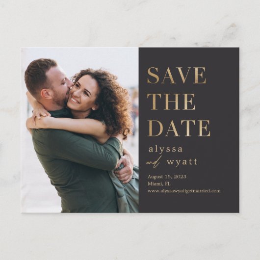 Lavish Glow EDITABLE FARBE Save the Date Postkarte (Vorderseite)