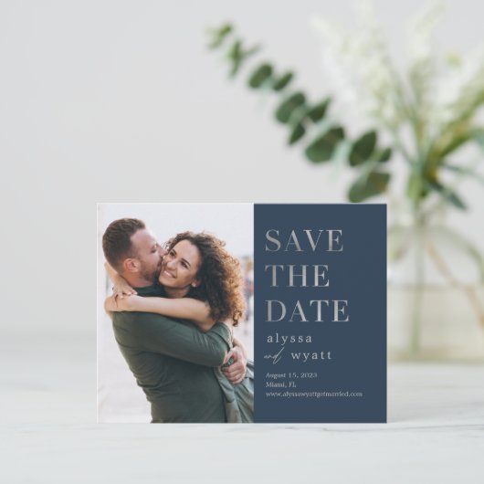 Lavish Glow EDITABLE FARBE Save the Date Postkarte (Stehend Vorderseite)