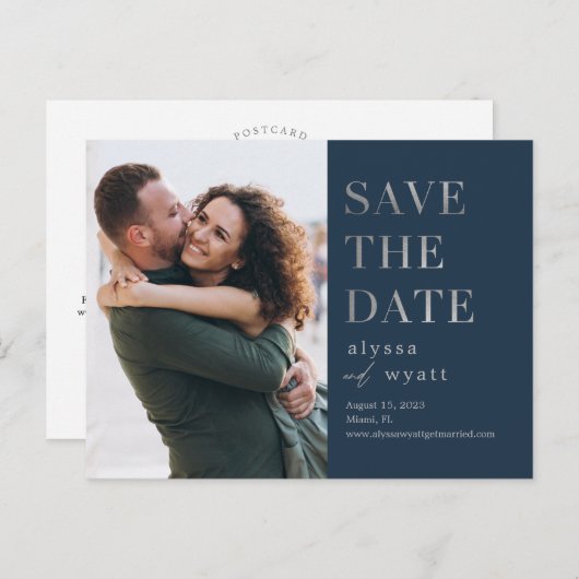Lavish Glow EDITABLE FARBE Save the Date Postkarte (Vorne/Hinten)