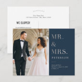 Lavish Glow Silver Wedding Ankündigung Postkarte (Vorne/Hinten)