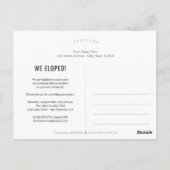 Lavish Glow Silver Wedding Ankündigung Postkarte (Rückseite)