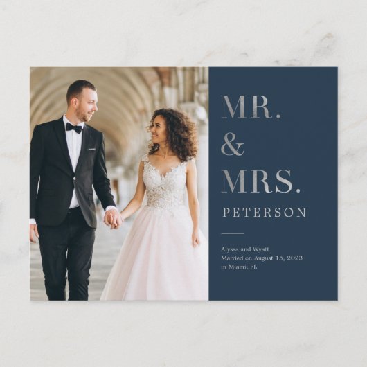 Lavish Glow Silver Wedding Ankündigung Postkarte (Vorderseite)