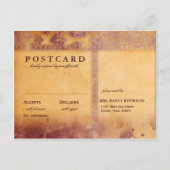 Lavish Lilac Grunge Damask Wedding UAWG Postcard Einladungspostkarte (Rückseite)