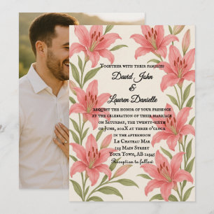 Lavish Lily Foto Hochzeit Einladung