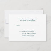 Lavish Peacock Feathers Wedding RSVP Response Card (Rückseite)
