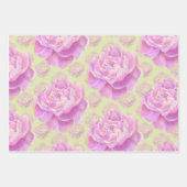 Lavish Peony auf hellgrün Geschenkpapier Set (Vorderseite)