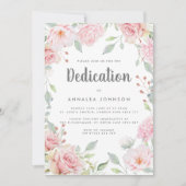 Lavish Pink Roses Dedication Einladung (Vorderseite)