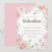 Lavish Pink Roses Dedication Einladung (Vorne/Hinten)